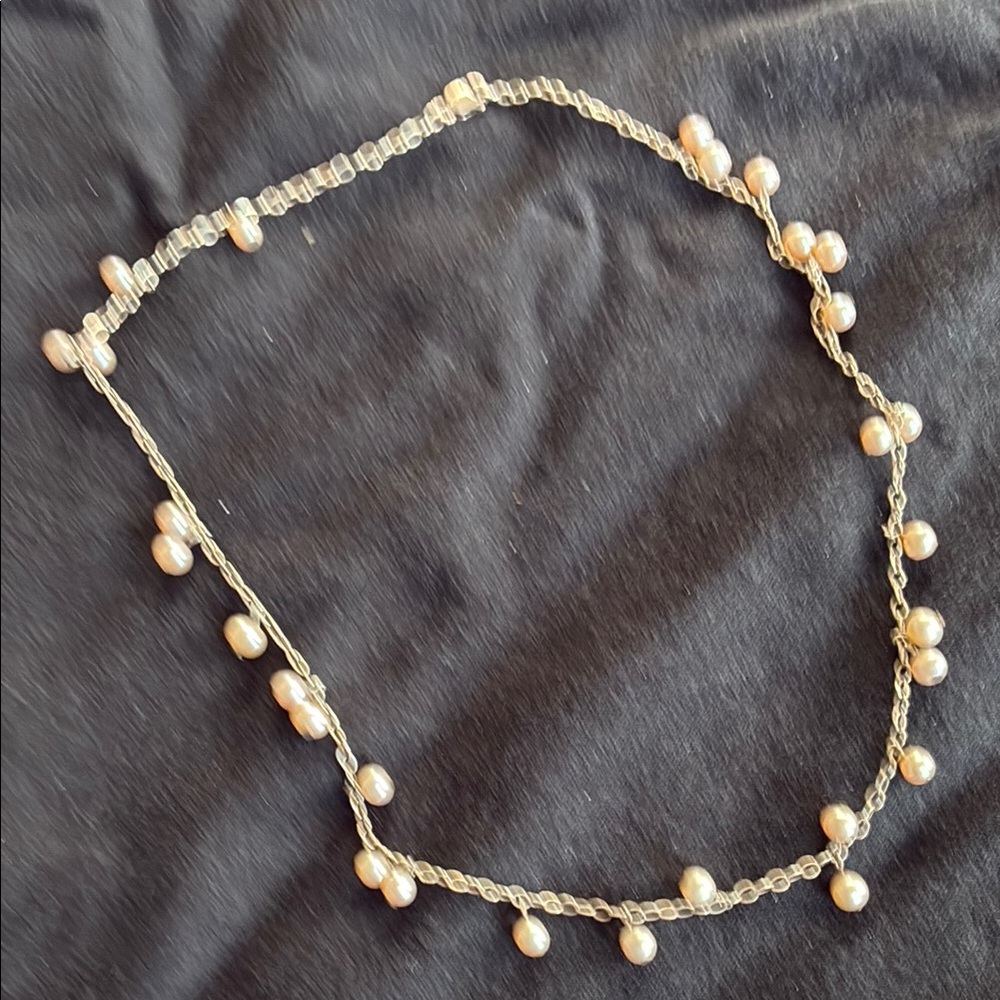 Elegant Gold Pearl Necklace